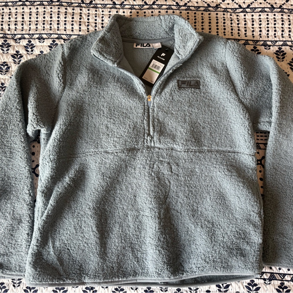 NWT Fila Light Blue Sherpa Jacket Size L